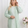 rochie-midi-lejera-cu-dungi-verticale-si-maneci-bufante