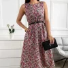 rochie-midi-lejera-cu-imprimeu-floral-si-curea-subtire