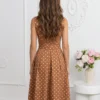 rochie-midi-maro-din-bumbac-cu-buline-si-cordon-in-talie
