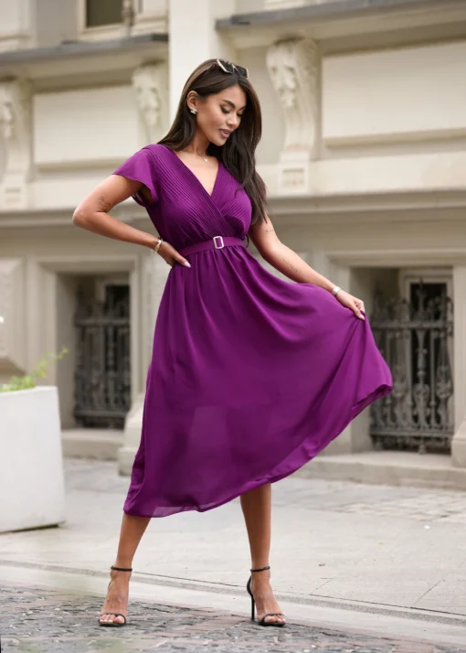 rochie-midi-mov-cu-decolteu-petrecut-si-curea-in-talie