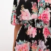rochie-midi-neagra-cu-umeri-goi-si-imprimeu-floral-colorat