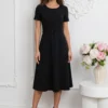 rochie-midi-neagra-eleganta-in-clos-cu-curea-asortata