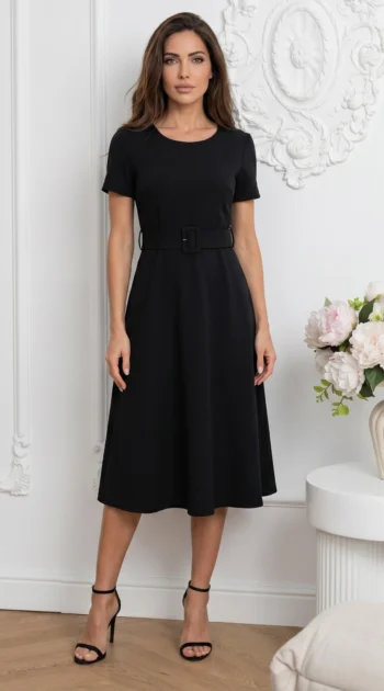 rochie-midi-neagra-eleganta-in-clos-cu-curea-asortata