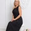 rochie-midi-plisata-cu-buline-si-cordon-subtire-in-talie