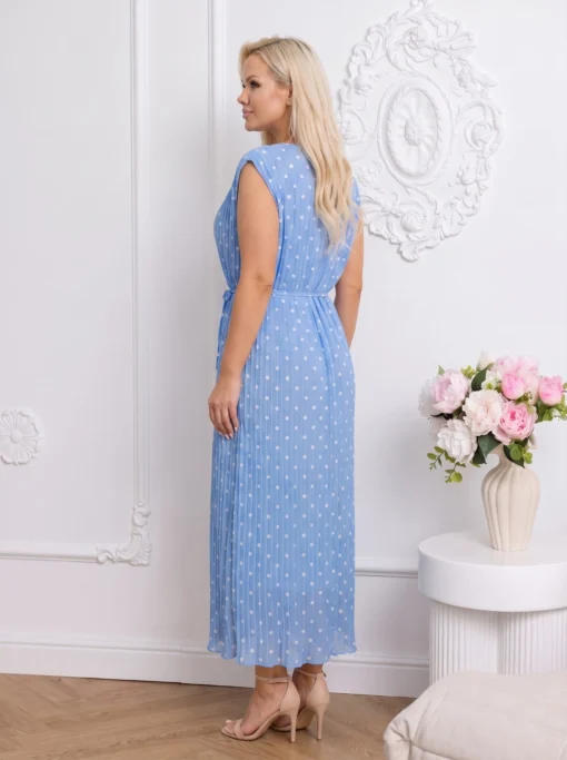 rochie-midi-plisata-cu-buline-si-cordon-subtire-in-talie