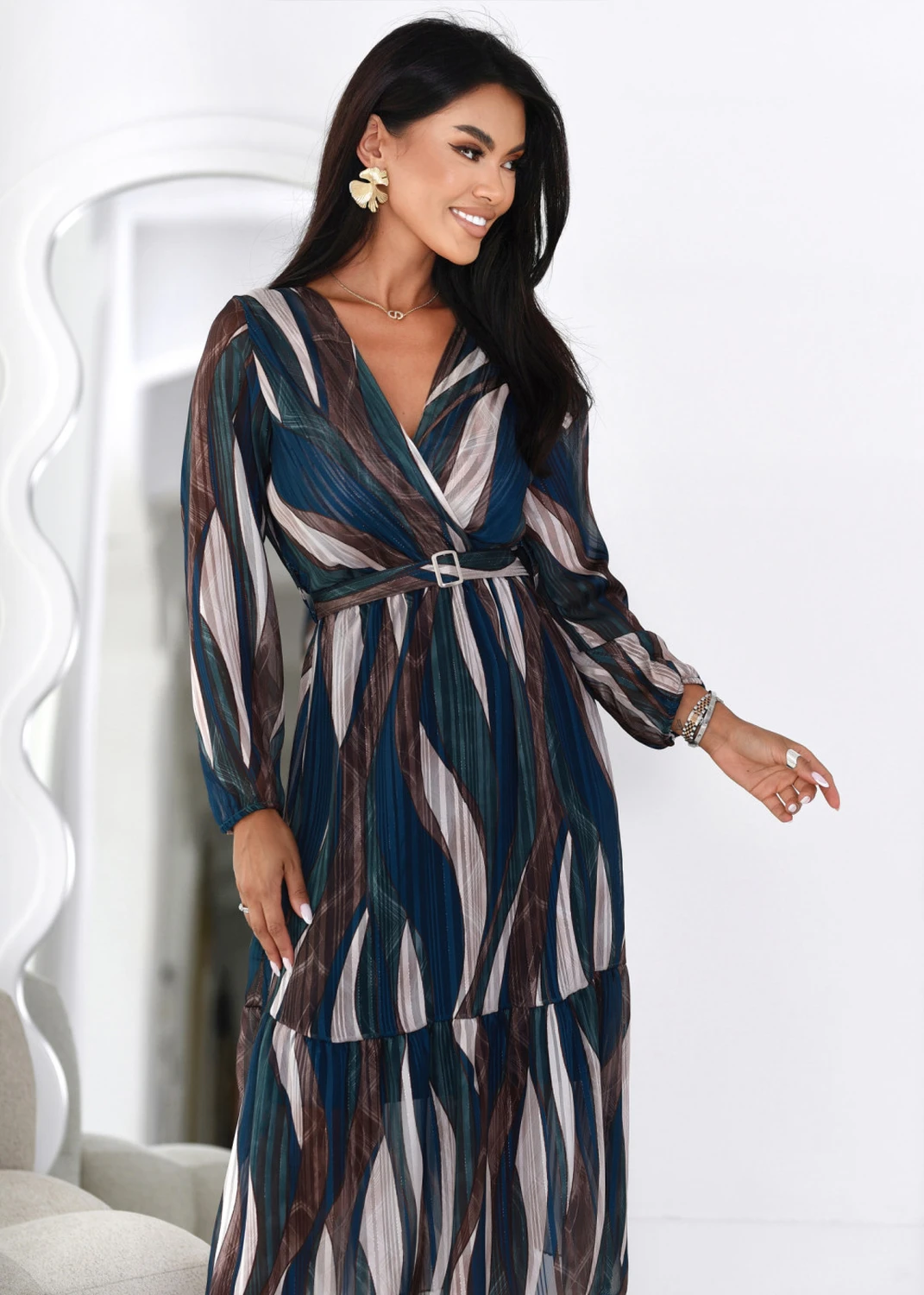 Rochie midi plisata eleganta cu ... - 1 | YEO