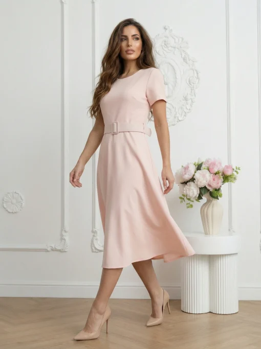 rochie-midi-roz-cu-curea-in-talie