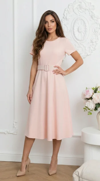 rochie-midi-roz-cu-curea-in-talie