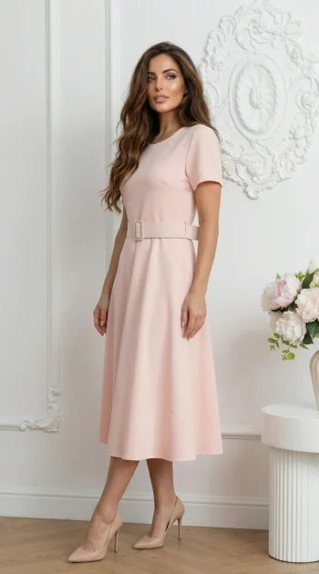 rochie-midi-roz-cu-curea-in-talie