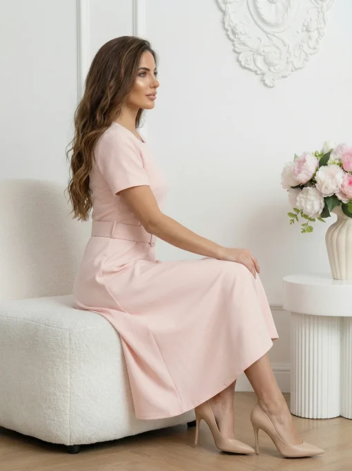 rochie-midi-roz-cu-curea-in-talie