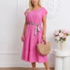 rochie-midi-vaporoasa-cu-cordon-in-talie-si-volane