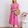 rochie-midi-vaporoasa-cu-cordon-in-talie-si-volane
