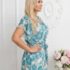 rochie-midi-vaporoasa-turcoaz-cu-imprimeu-floral-si-cu-decolteu-petrecut