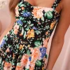 rochie-neagra-cu-imprimeu-floral-multicolor-si-bretele