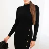 rochie-neagra-din-tricot-cu-nasturi-decorativi-si-crapatura-laterala