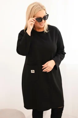 Rochie neagra marime mare cu croiala lejera
