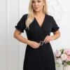 rochie-neagra-plisata-midi-cu-curea-in-talie-si-decolteu-in-v