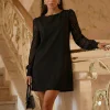 rochie-neagra-scurta-cu-maneci-din-tull-brodat
