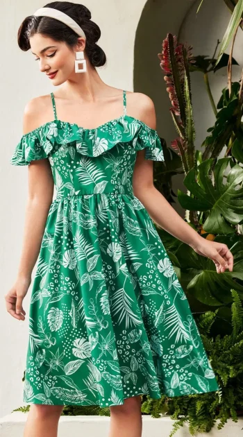rochie-neves-cu-imprimeu-floral-si-volanase