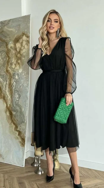rochie-paolina-black-eleganta-din-tul-cu-maneci-transparente