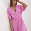 rochie-roz-din-bumbac-cu-decolteu-petrecut-si-crapatura-laterala