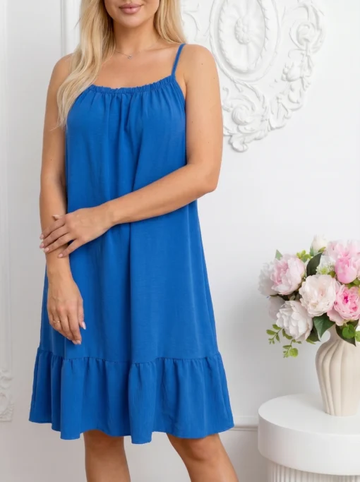 rochie-scurta-albastra-cu-volan-la-baza