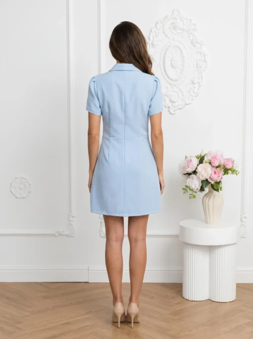 rochie-scurta-albastra-tip-sacou-cu-guler-sal-si-maneci-lalea