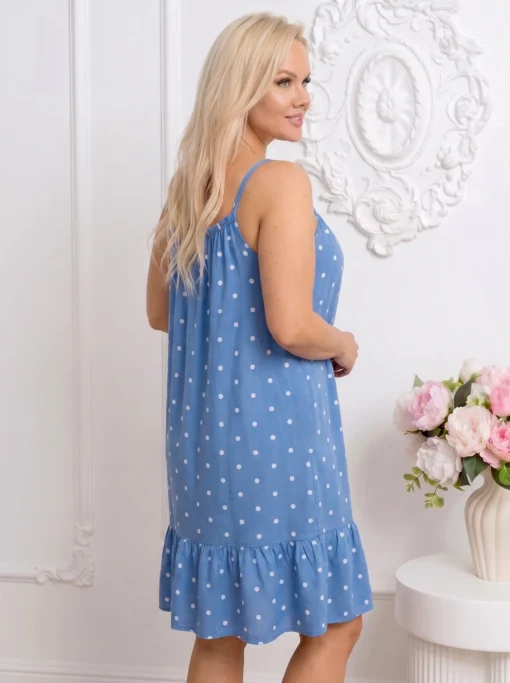 rochie-scurta-albastru-denim-din-vascoza-cu-buline-si-volan