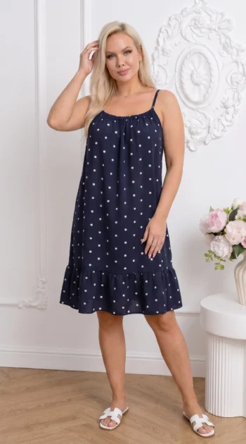 rochie-scurta-bleumarin-din-vascoza-cu-buline-si-volan