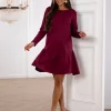 rochie-scurta-bordo-cu-volan-si-maneci-lungi