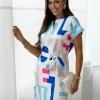 rochie-scurta-cu-imprimeu-geometric-colorat-si-cordon-in-talie