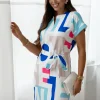 rochie-scurta-cu-imprimeu-geometric-colorat-si-cordon-in-talie