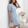 rochie-scurta-cu-textura-reliefata-si-curea
