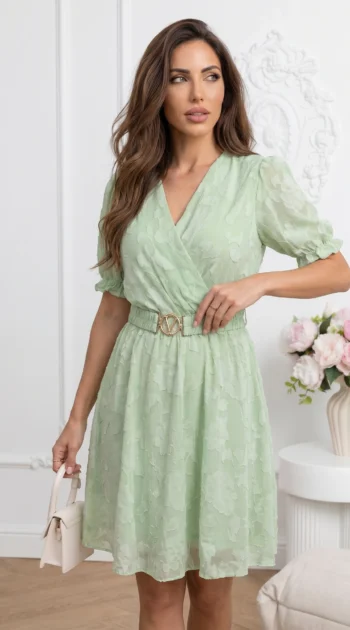 rochie-scurta-cu-textura-reliefata-si-curea