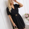 rochie-scurta-cu-textura-reliefata-si-curea