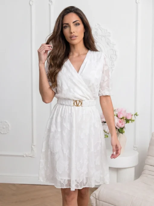 rochie-scurta-cu-textura-reliefata-si-curea