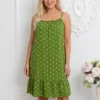 rochie-scurta-din-vascoza-verde-cu-buline-si-volanas-la-baza