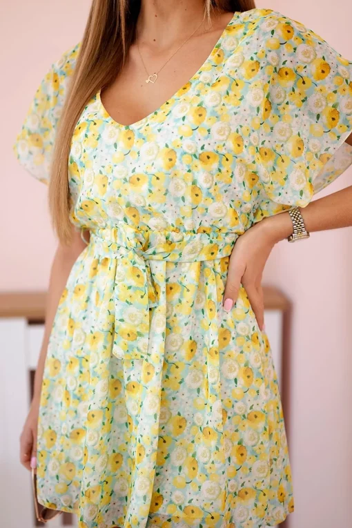 rochie-scurta-florala-cu-cordon-in-talie