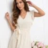 rochie-scurta-galben-pai-din-bumbac-brodat-cu-volane-si-cordon