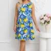 rochie-scurta-lejera-fara-maneci-cu-imprimeu-lamai
