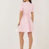 rochie-scurta-roz-cu-guler-contrastant