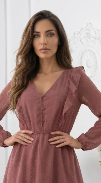 rochie-scurta-roz-prafuit-cu-volanase-si-croi-romantic