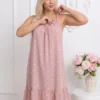rochie-scurta-roz-pudra-din-vascoza-cu-buline-si-volanas-la-baza