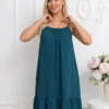 rochie-scurta-verde-cu-volan-la-baza