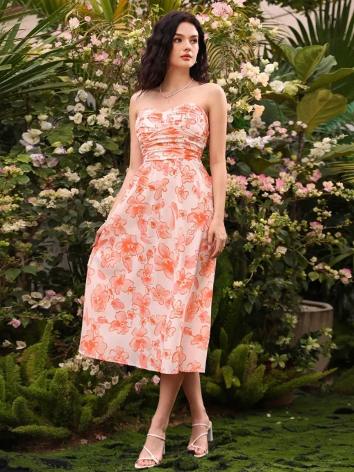 rochie-shadya-cu-imprimeu-floral-si-umeri-goi