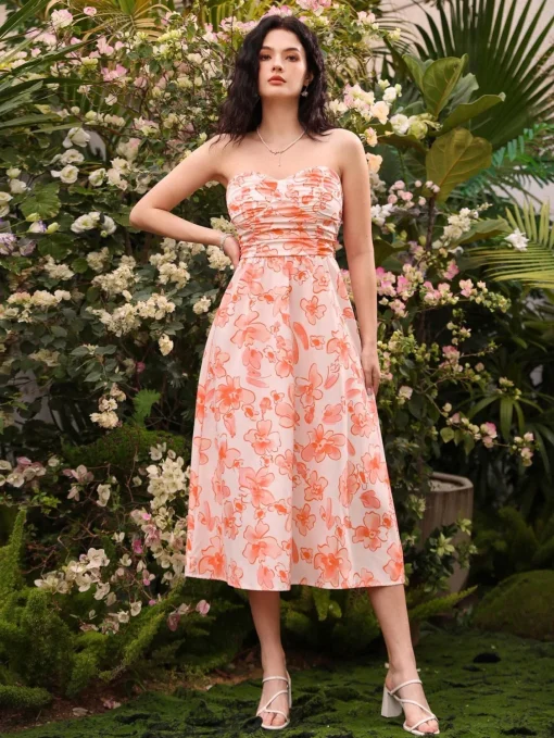 rochie-shadya-cu-imprimeu-floral-si-umeri-goi