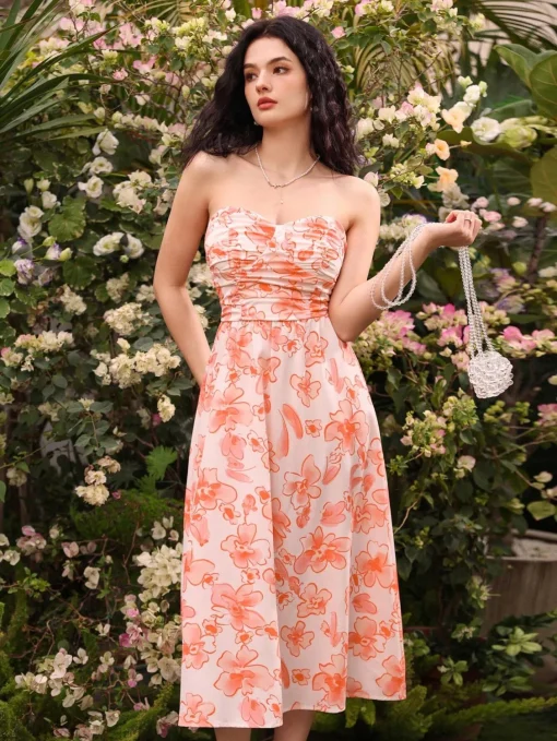 rochie-shadya-cu-imprimeu-floral-si-umeri-goi