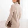 rochie-tricotata-bej-cu-guler-inalt