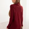rochie-tricotata-burgundy-cu-guler-inalt
