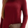 rochie-tricotata-burgundy-cu-guler-inalt